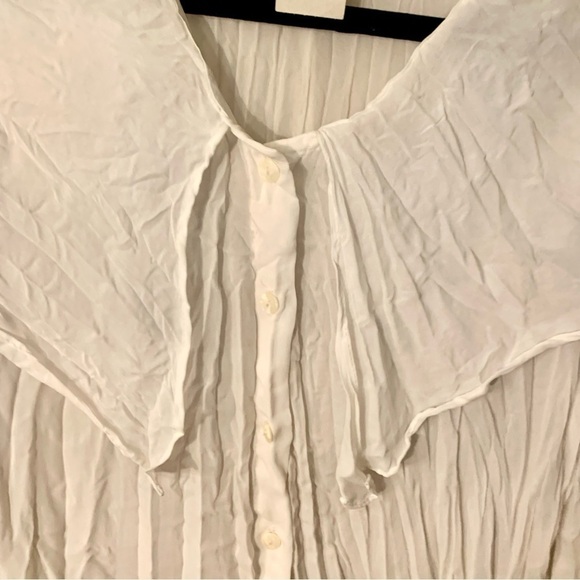 Unique Vintage Blouse by designer U.D.T Size Small. Oversized Flowy White - Picture 4 of 11
